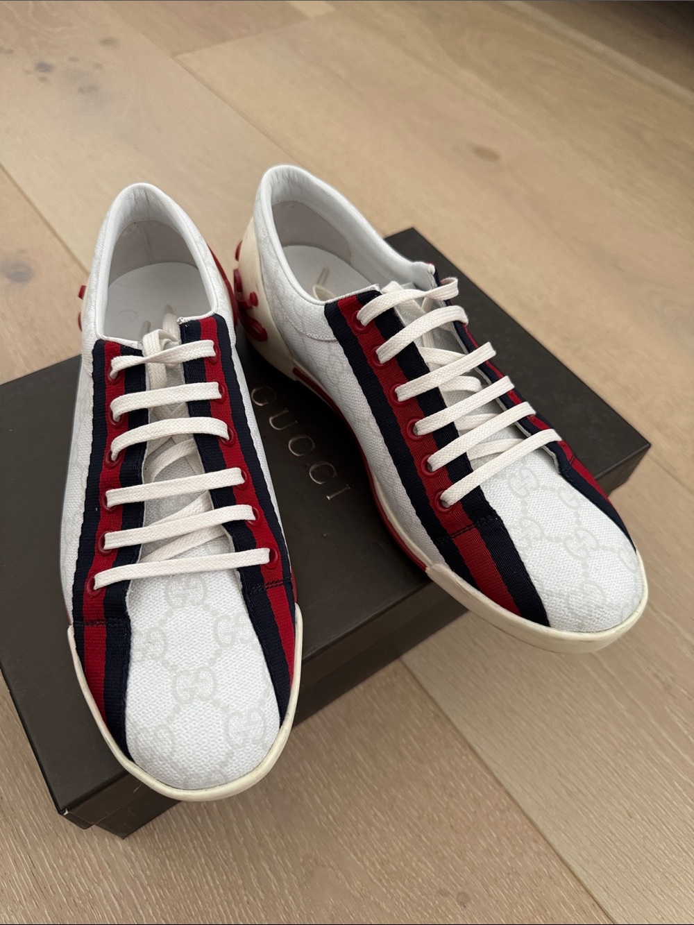 Authentic Gucci Boulevard Women’s Web Stripe Low-Top Sneakers